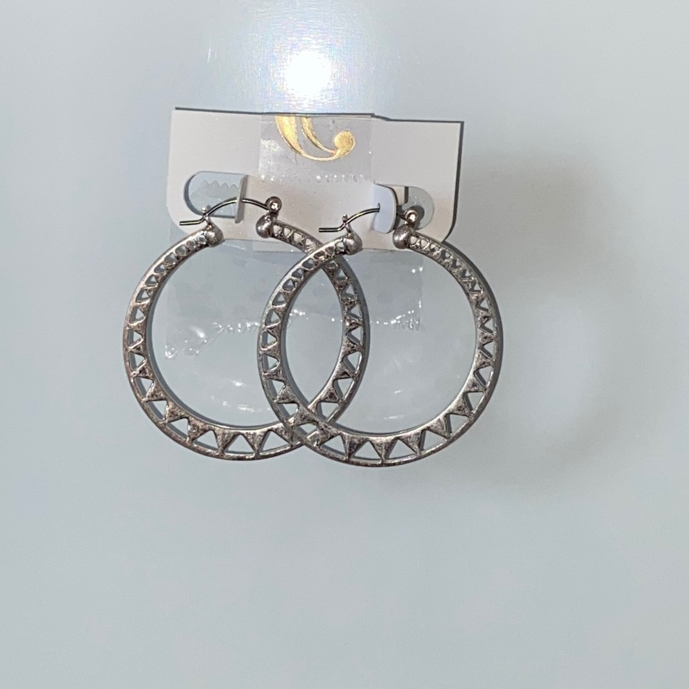 NWT: Silver Hoop Earrings